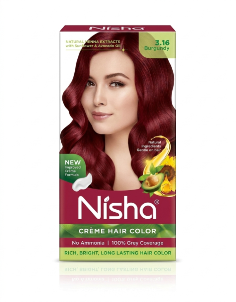 Nisha Crème Hair Colour – Burgundy